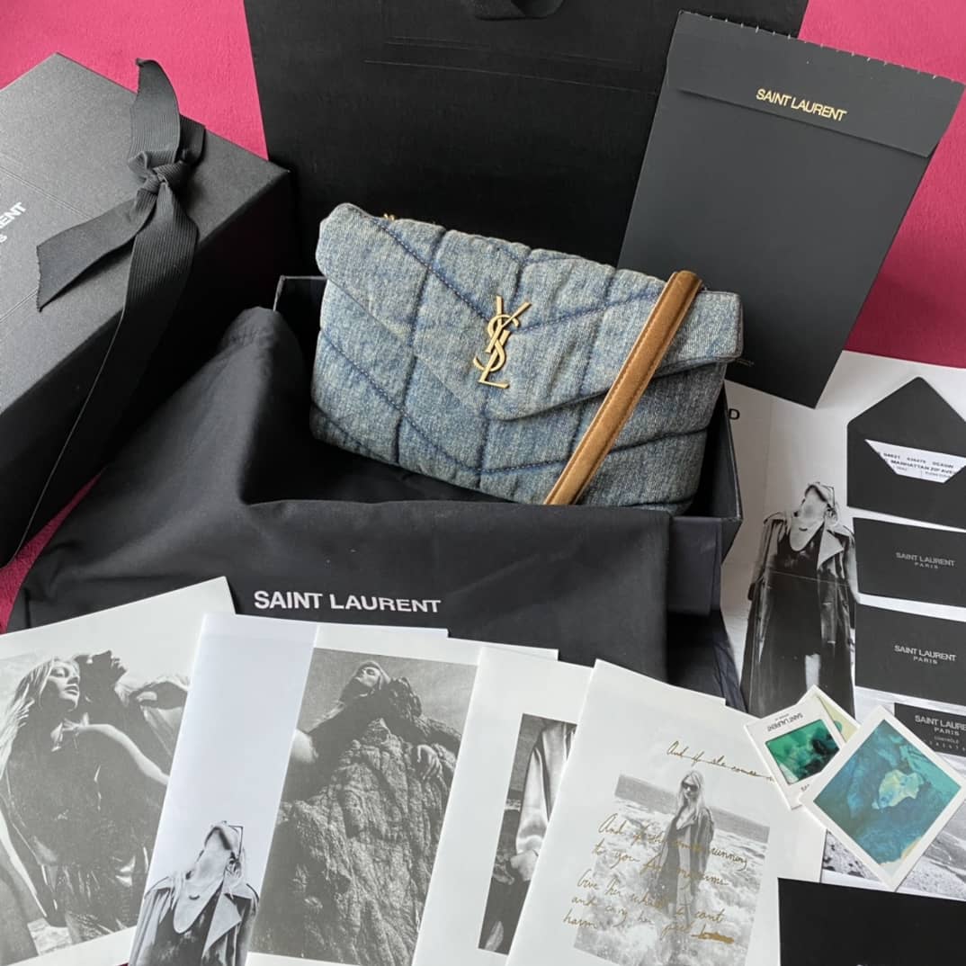 Best Replica YSL Replica Saint Laurent Loulou Denim Shoulder Bag - Colareps