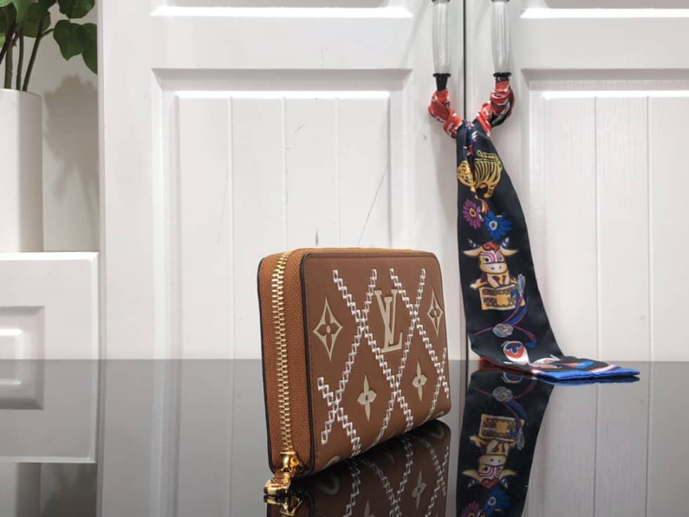 Best Replica Louis Vuitton Wallet Dupe Zippy Monogram Empreinte Leather Brown M81141 - Colareps