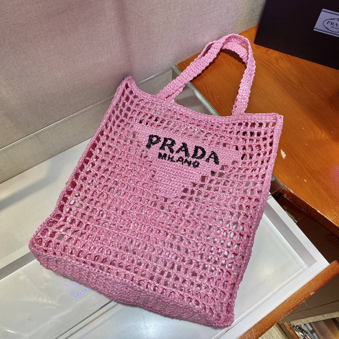 Best Replica Prada Raffia Leather Replica Tote - Colareps