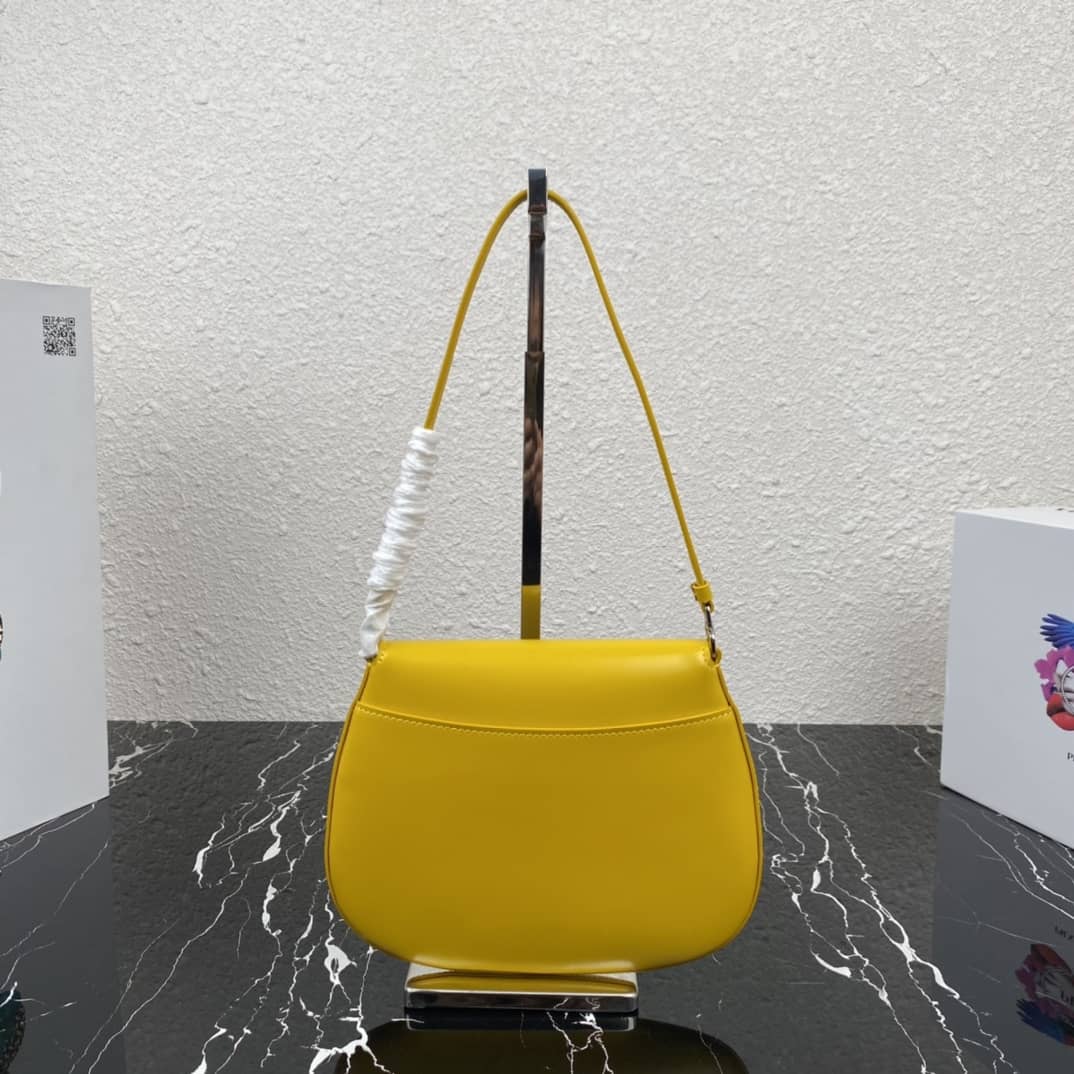 Best Replica Prada Cleo Bag Dupe Brushed Leather Flap Replica Shoulder Bag - Colareps