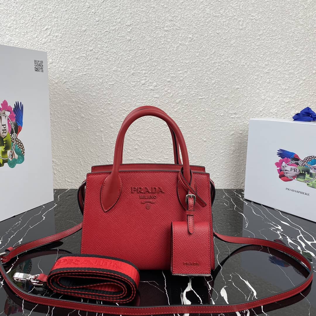 Best Replica Prada Saffiano Leather Monochrome Replica Bag - Colareps