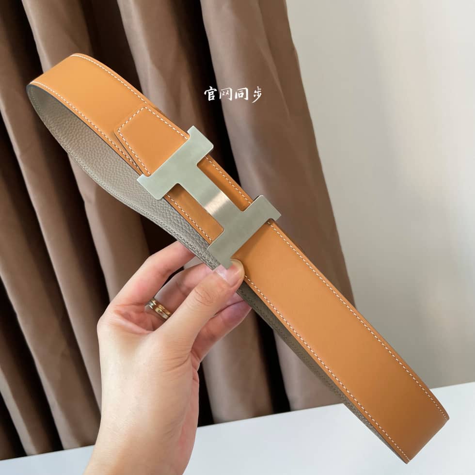 Best Replica 7 Star Hermes Leather Belt 38mm - Colareps