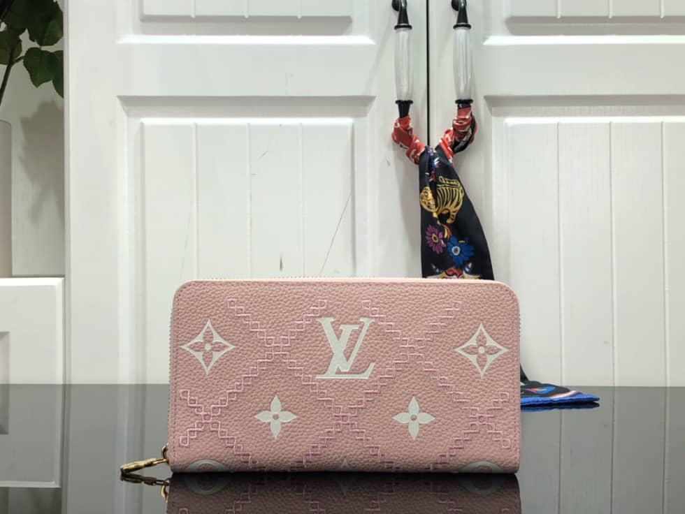 Best Replica Louis Vuitton Wallet Dupe Zippy Monogram Empreinte Leather Pink M81141 - Colareps