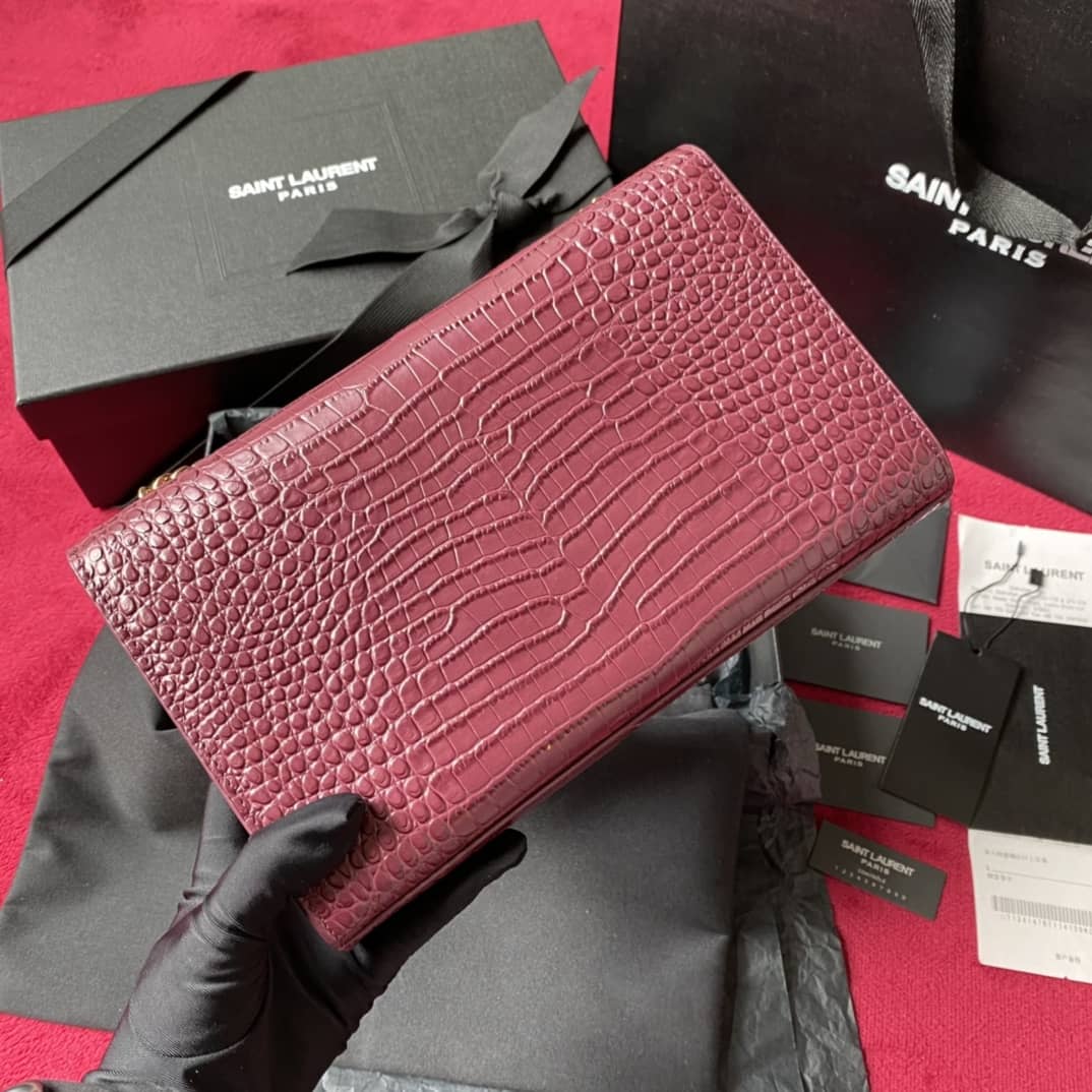 Best Replica YSL Monogram Kate Tassel Embossed Crocodile Shiny Leather Cohotbag - Colareps