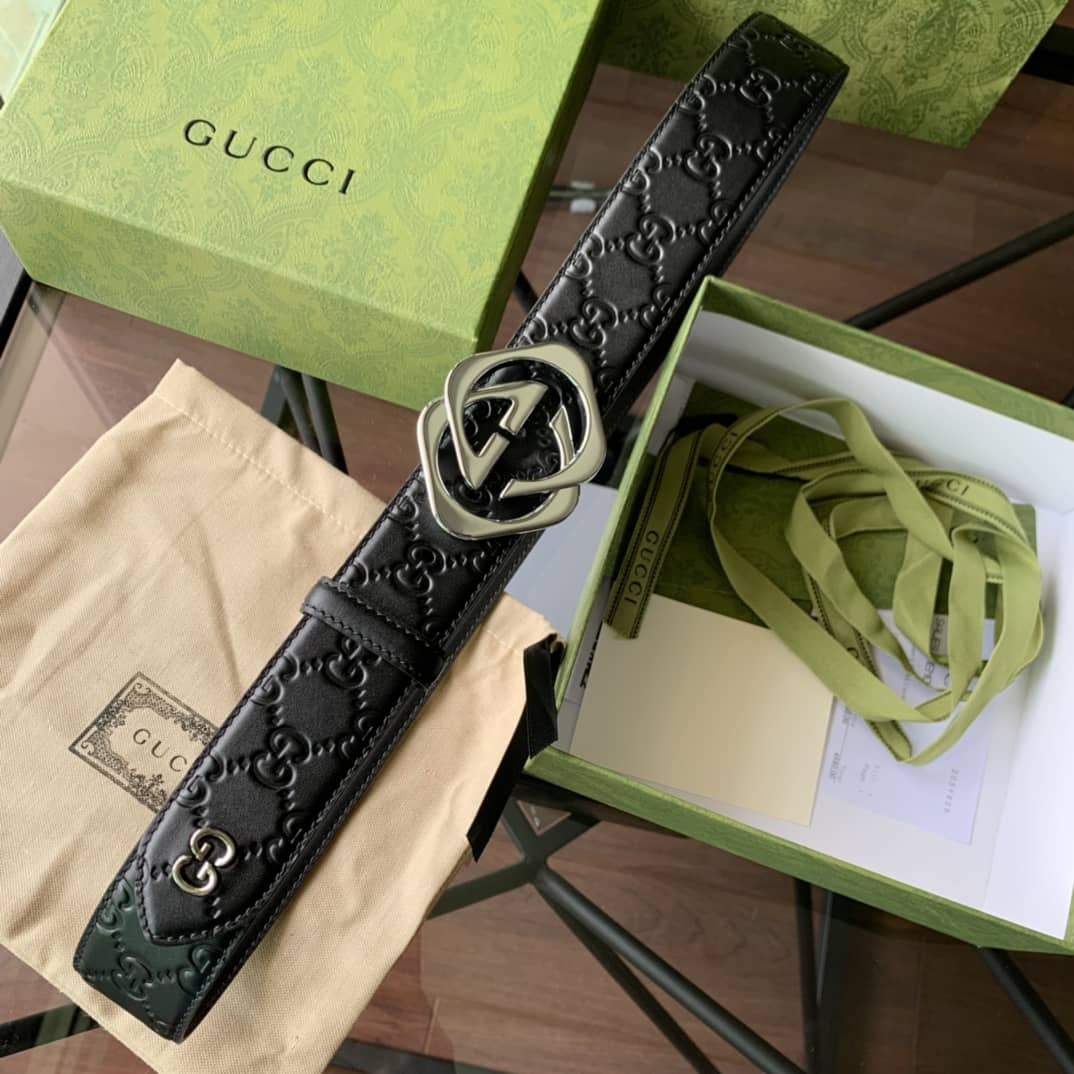 Best Replica Fake Gucci Logo Belt 38mm - Colareps