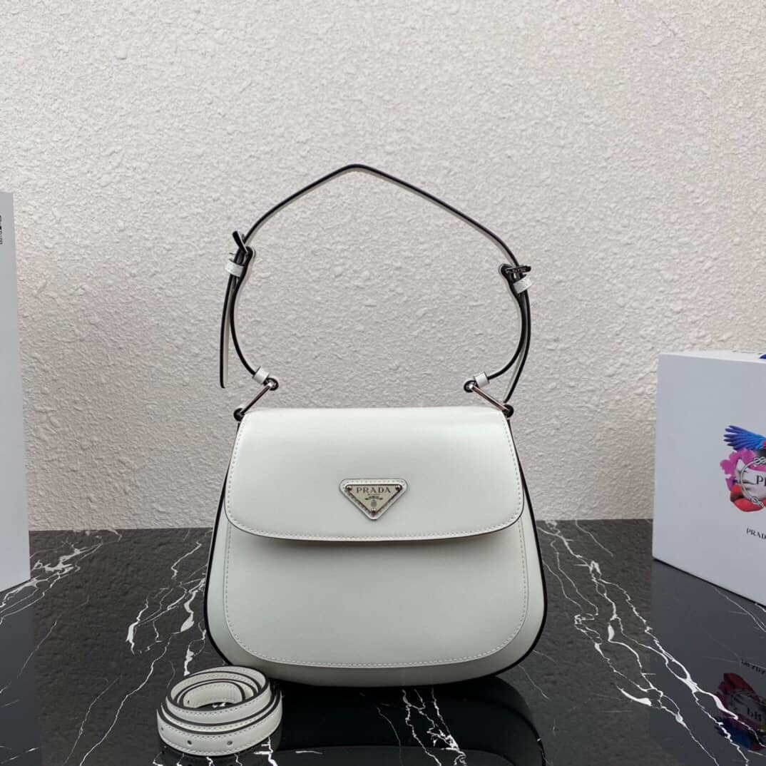 Best Replica Prada Cleo Bag Dupe Brushed Leather Flap Shoulder Bag - Colareps