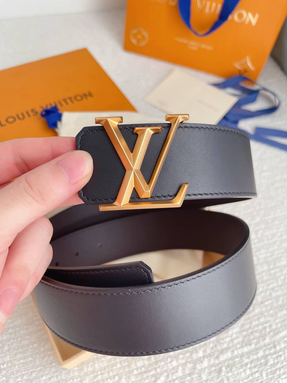 Best Replica 7 Star Louis Vuitton Leather Belt 40mm - Colareps