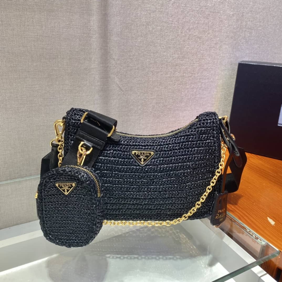 Best Replica Prada Re-edition 2005 Raffia Replica Bag - Colareps