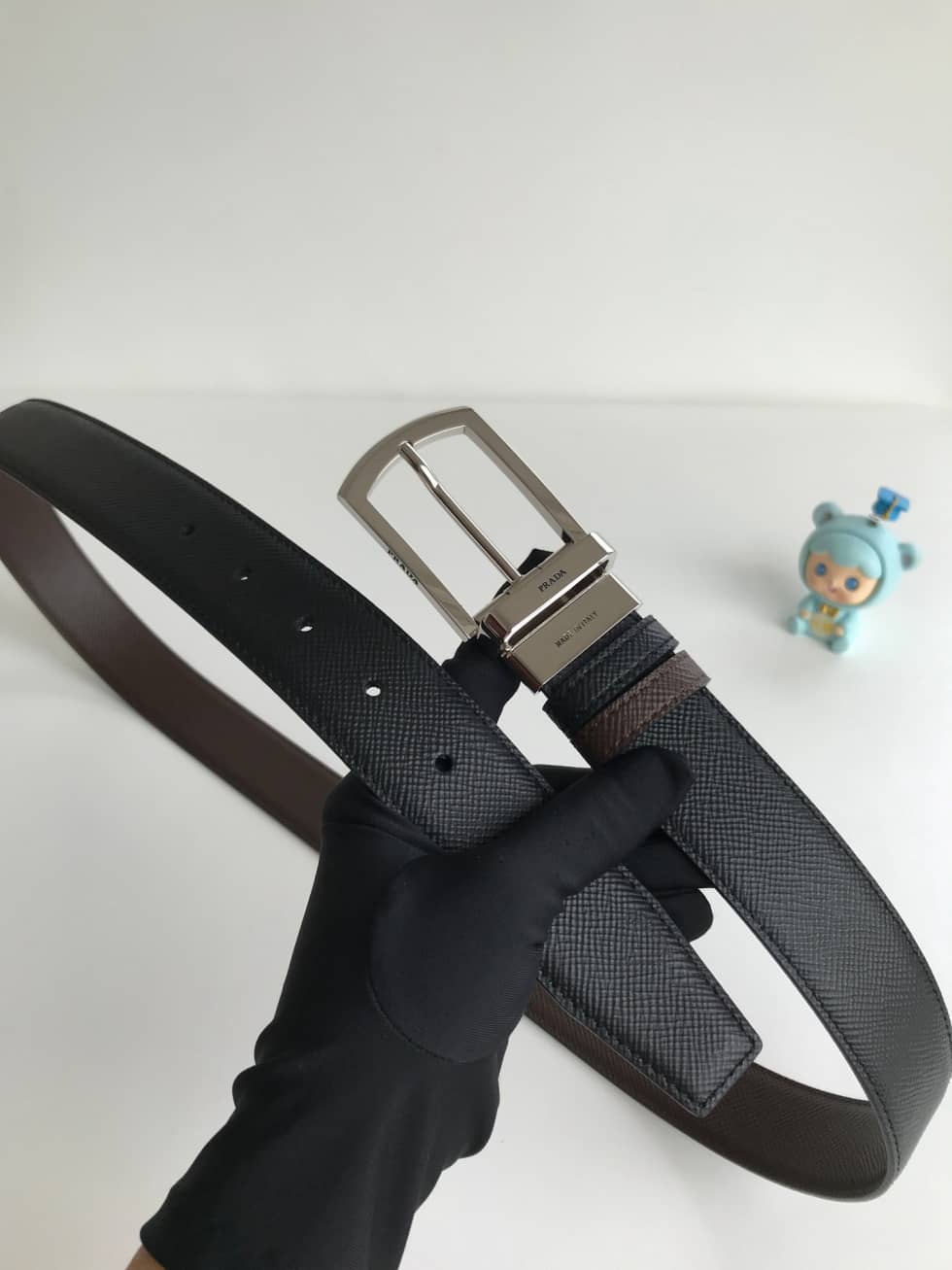 Best Replica 7 Star Prada Leather Belt 35mm - Colareps