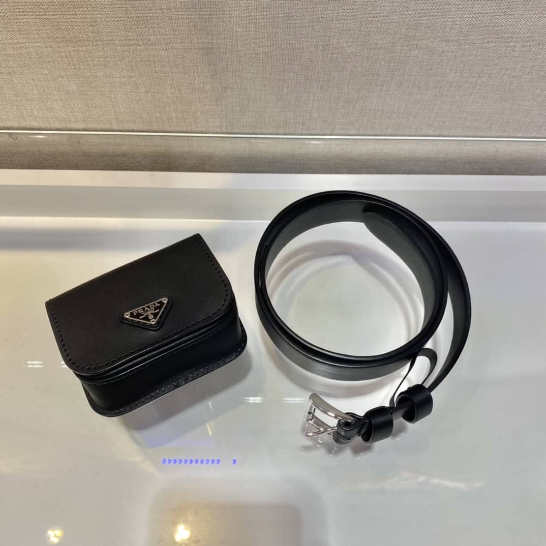 Best Replica Replica Pradas Womens Leather Belt With Pouch - Colareps