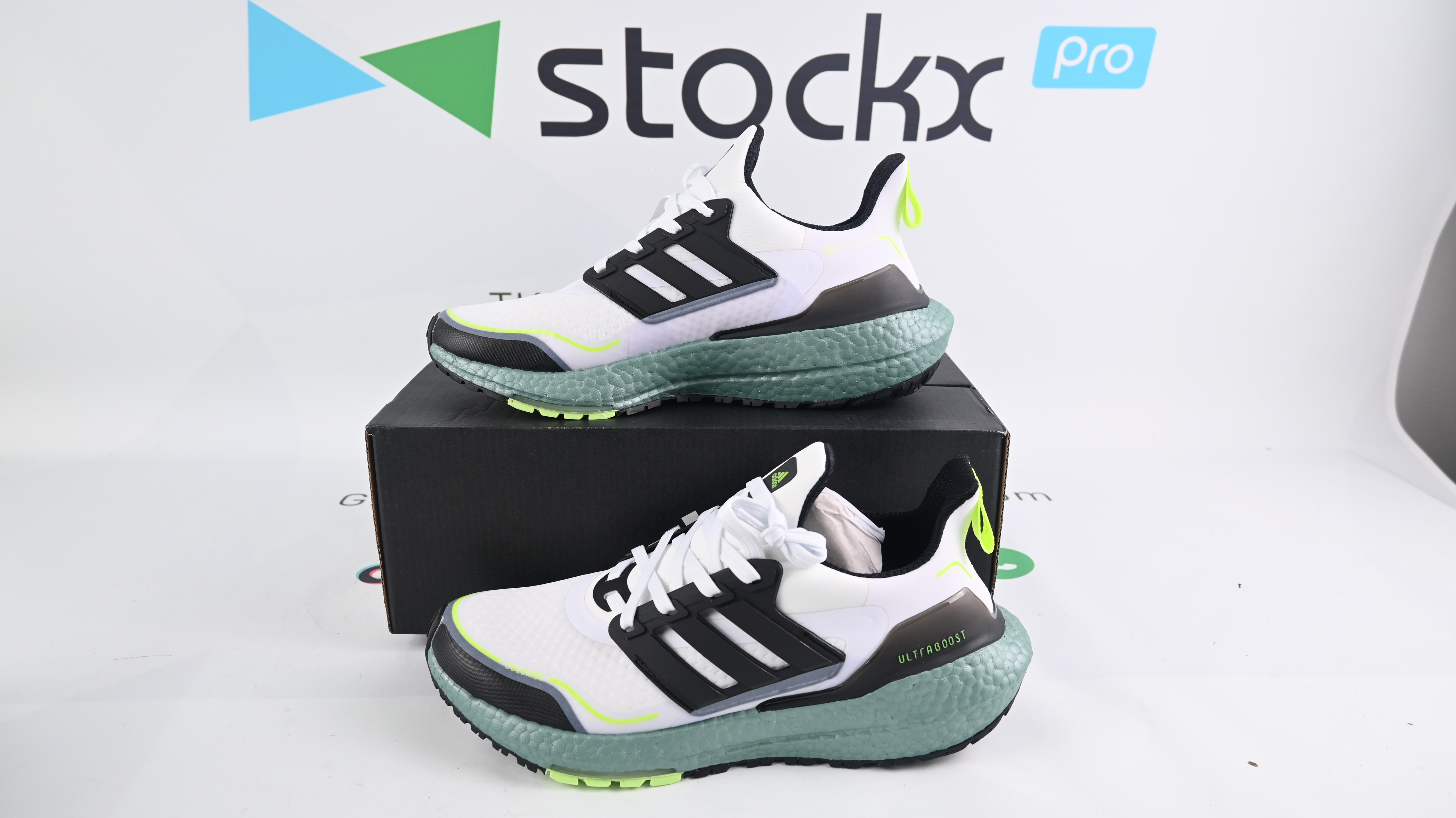 Best Replica adidas Ultra Boost 21 Cold.Rdy White Signal Green S23898 - Colareps