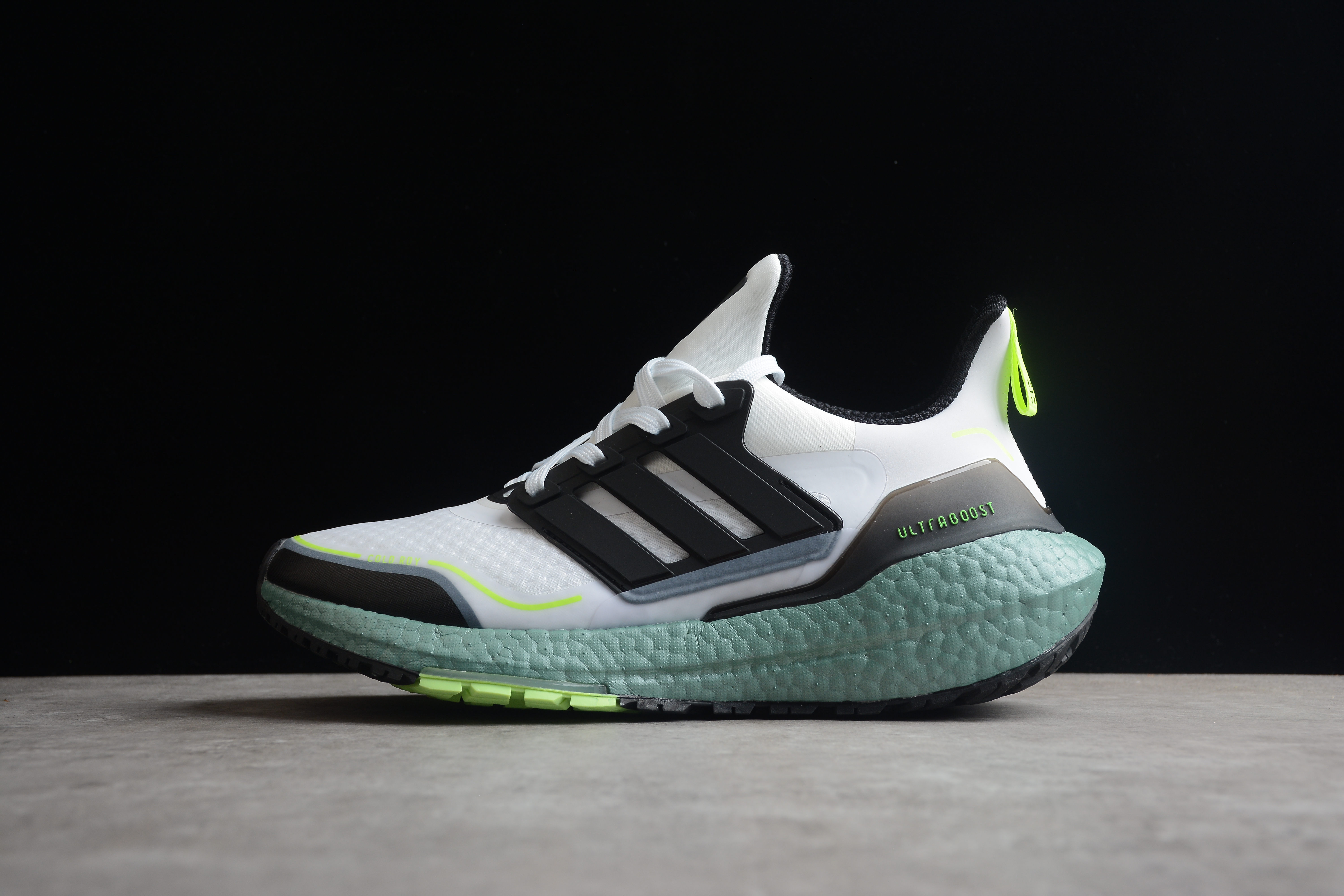 Best Replica adidas Ultra Boost 21 Cold.Rdy White Signal Green S23898 - Colareps
