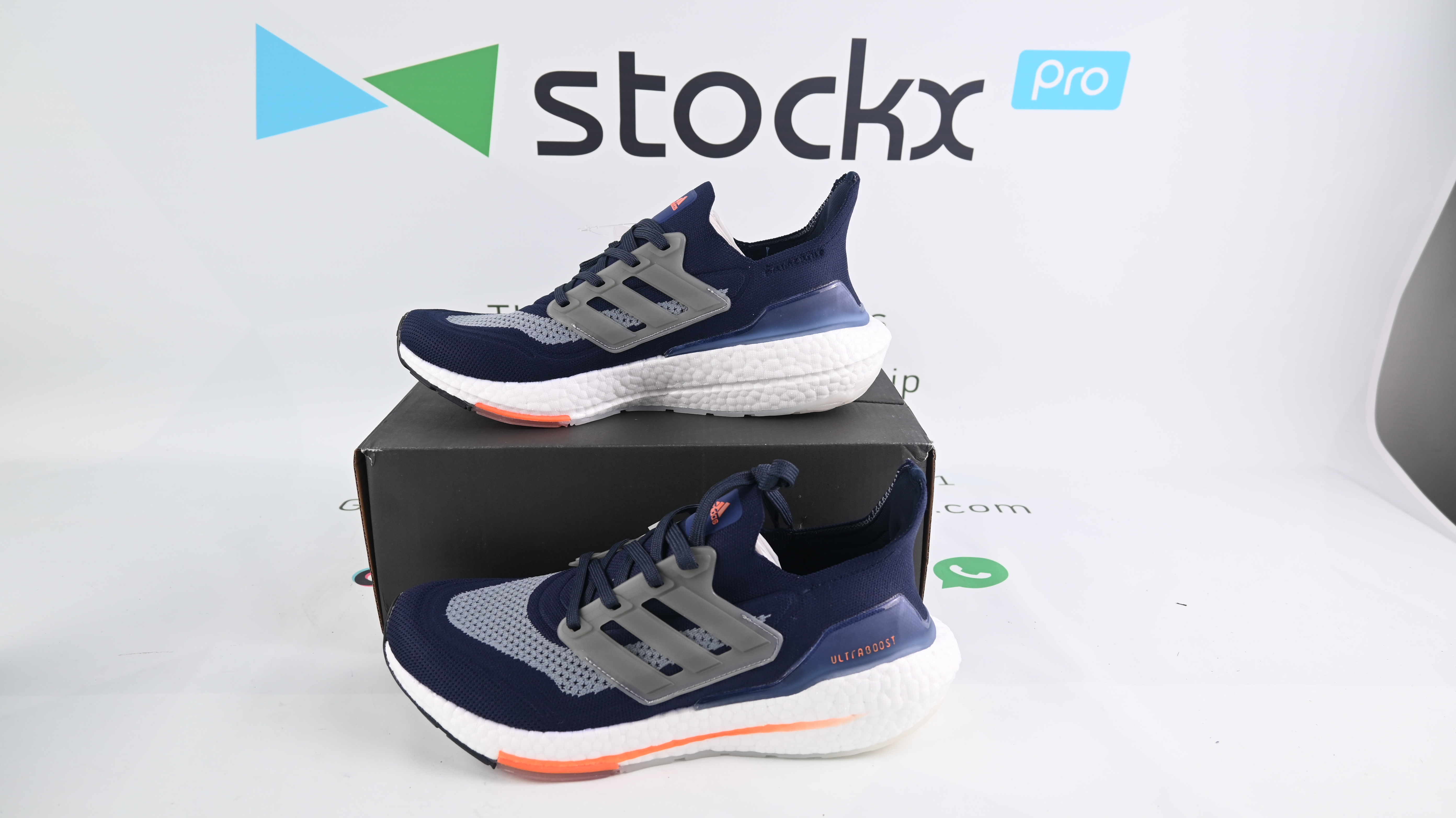 Best Replica Adidas Ultra Boost 21 Black Blue Oxide Screaming Orange FY0389 - Colareps