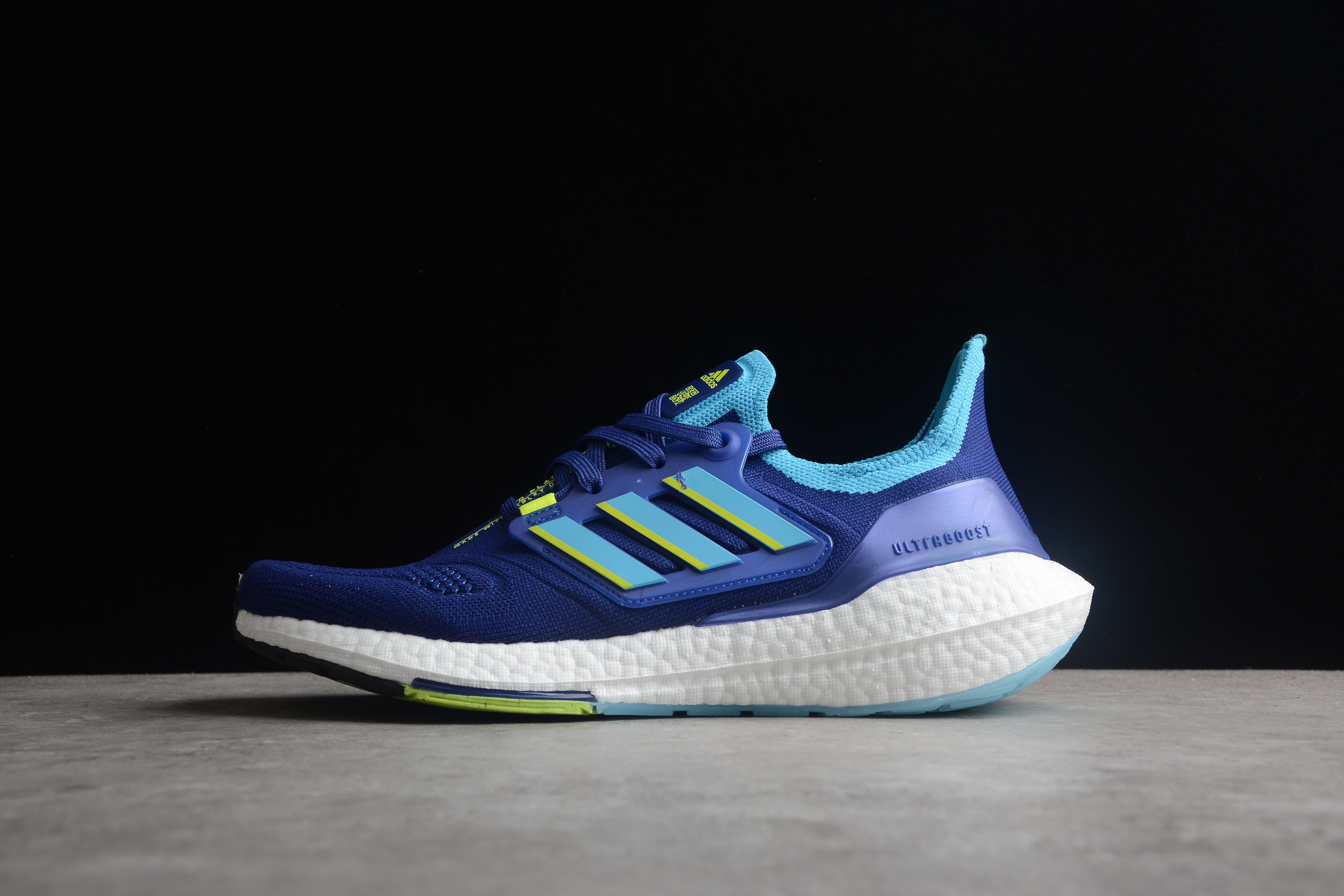 Best Replica adidas Ultra Boost 22 Legacy Indigo Sky Solar Yellow GX9333 - Colareps
