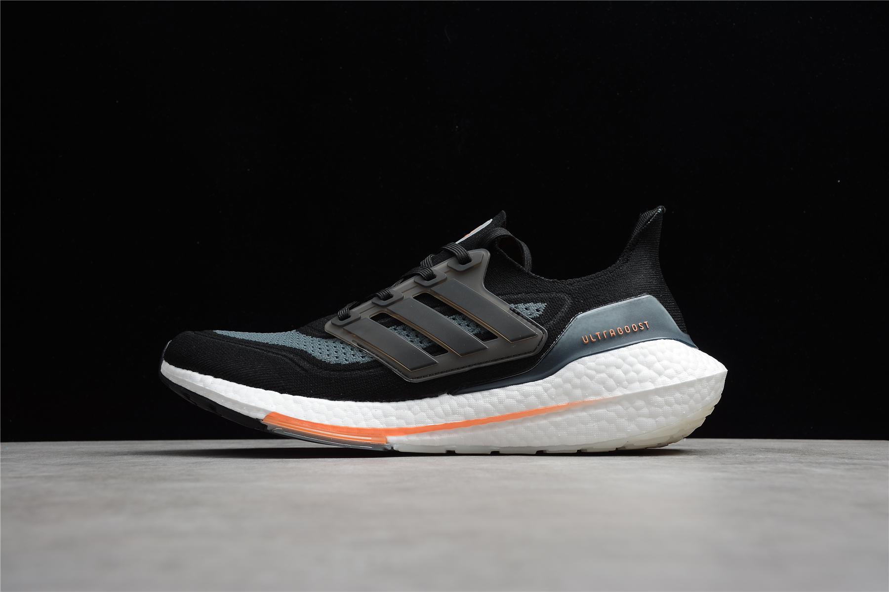 Best Replica Adidas Ultra Boost 21 Black Blue Oxide Screaming Orange FY0389 - Colareps