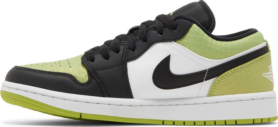 Best Replica Wmns Air Jordan 1 Low SE  Vivid Green Snakeskin  DX4446-301 - Colareps