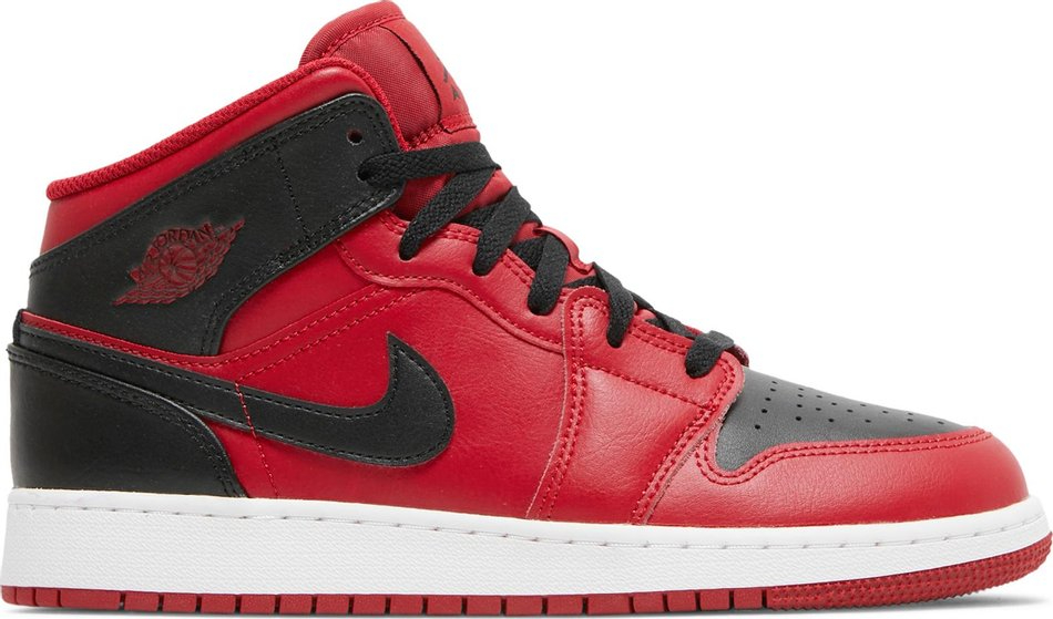 Best Replica Air Jordan 1 Mid GS  Reverse Bred  554725-660 - Colareps