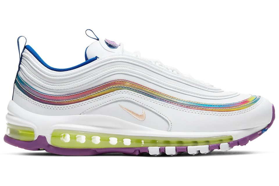 Best Replica Wmns Air Max 97 SE  White Iridescent Stripes  CW2456-100 - Colareps