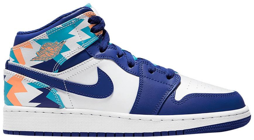Best Replica Air Jordan 1 Mid GS  Geometric Pint  555112-105 - Colareps