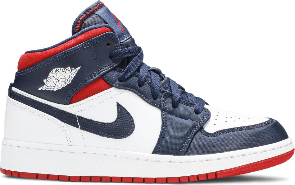 Best Replica Air Jordan 1 Mid GS  USA Olympic  BQ6931-104 - Colareps