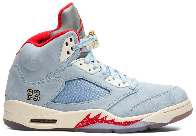 Best Replica Trophy Room x Air Jordan 5 Retro  Ice Blue  CI1899-400 - Colareps