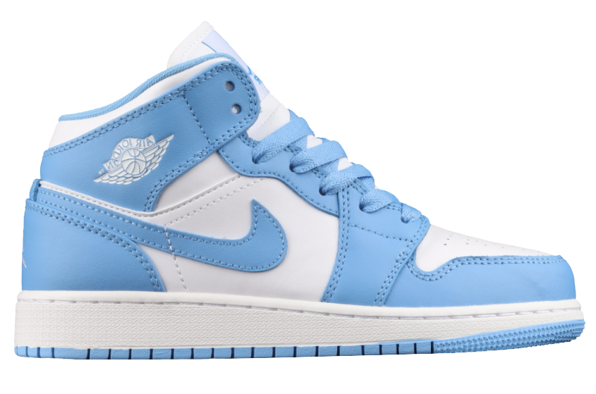 Best Replica Air Jordan 1 Mid University Blue White Shoes 554725-106 - Colareps