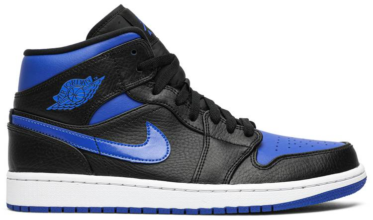 Best Replica Air Jordan 1 Mid  Black Hyper Royal  554724-068 - Colareps