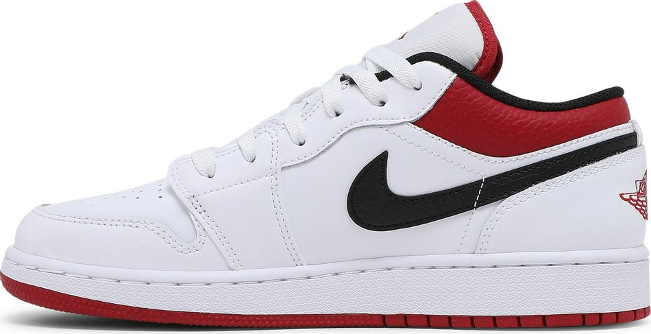 Best Replica Air Jordan 1 Low GS  White Gym Red  553560-118 - Colareps