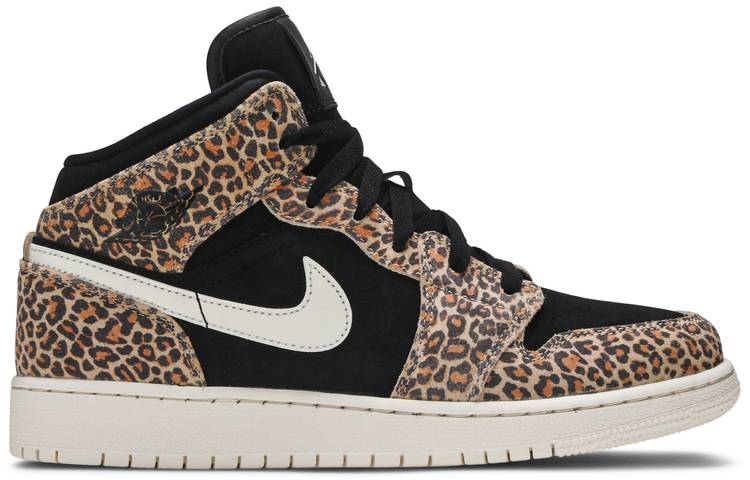Best Replica Air Jordan 1 Mid SE GS  Leopard  BQ6931-021 - Colareps