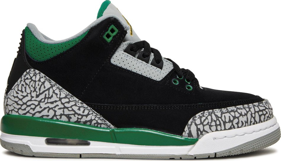 Best Replica Air Jordan 3 Retro GS  Pine Green  398614-030 - Colareps