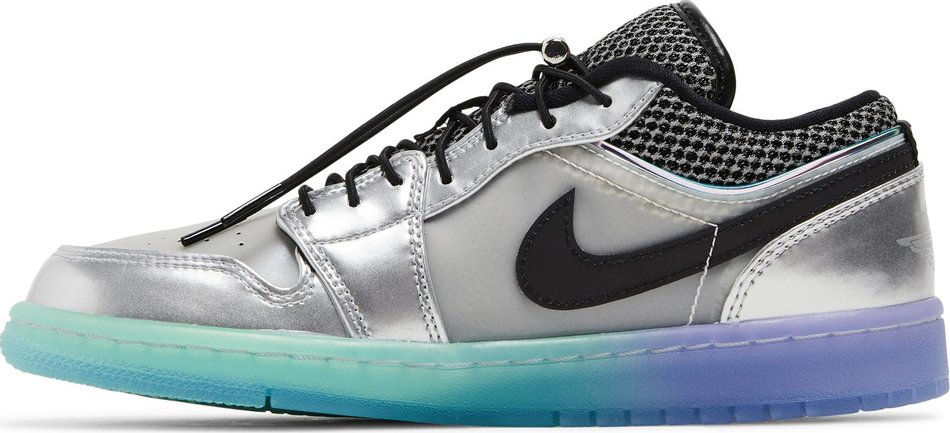 Best Replica Wmns Air Jordan 1 Low SE  Metallic Silver Gradient  DJ5199-109 - Colareps
