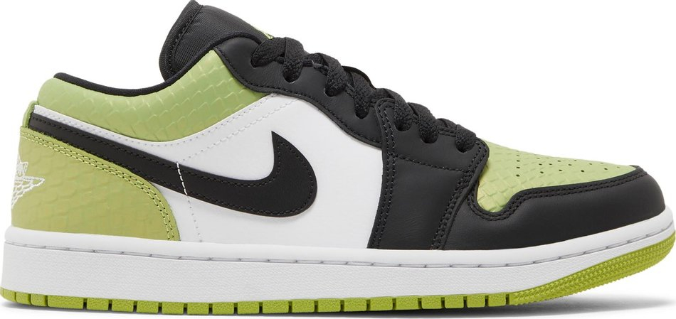 Best Replica Wmns Air Jordan 1 Low SE  Vivid Green Snakeskin  DX4446-301 - Colareps