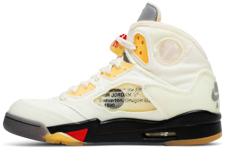 Best Replica Off-White x Air Jordan 5 Retro SP  Sail  DH8565-100 - Colareps