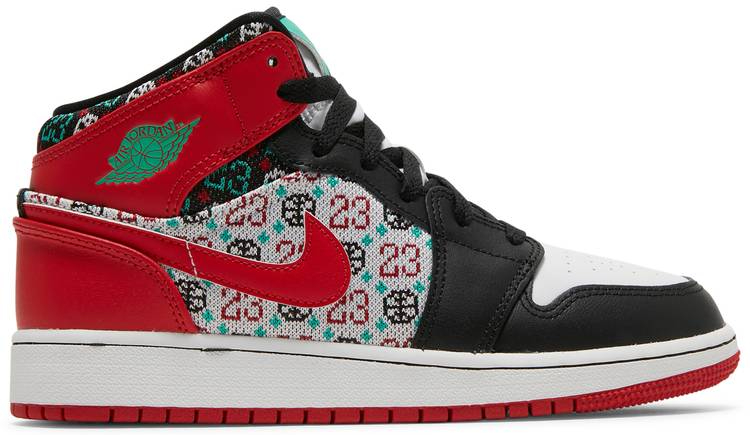 Best Replica Air Jordan 1 Mid SE GS  Ugly Christmas Sweater  DM1208-150 - Colareps