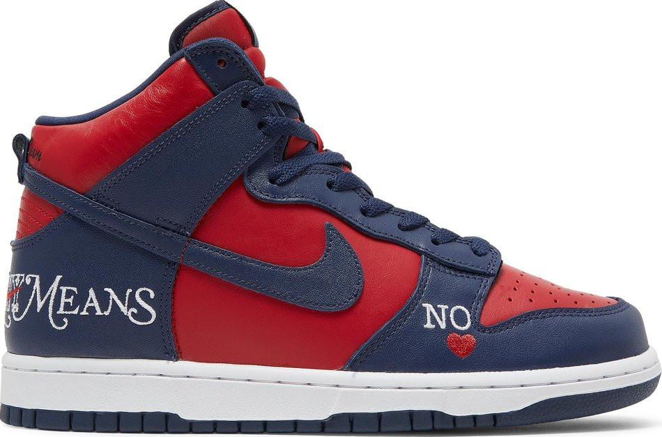 Best Replica Supreme x Dunk High SB  By Any Means   Red Navy  DN3741-600 - Colareps