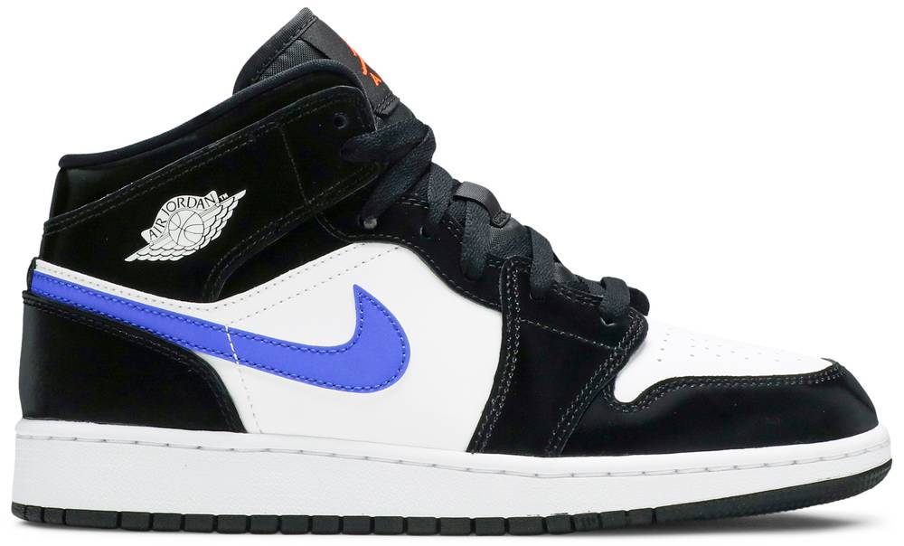 Best Replica Air Jordan 1 Mid GS  Black Racer Blue  554725-084 - Colareps