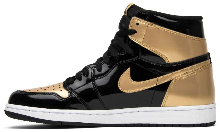 Best Replica Air Jordan 1 Retro High OG NRG  Gold Toe  861428-007 - Colareps