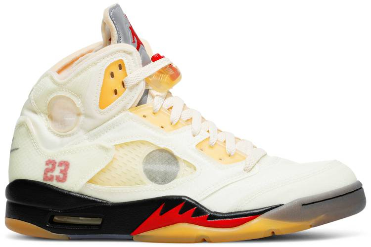 Best Replica Off-White x Air Jordan 5 Retro SP  Sail  DH8565-100 - Colareps