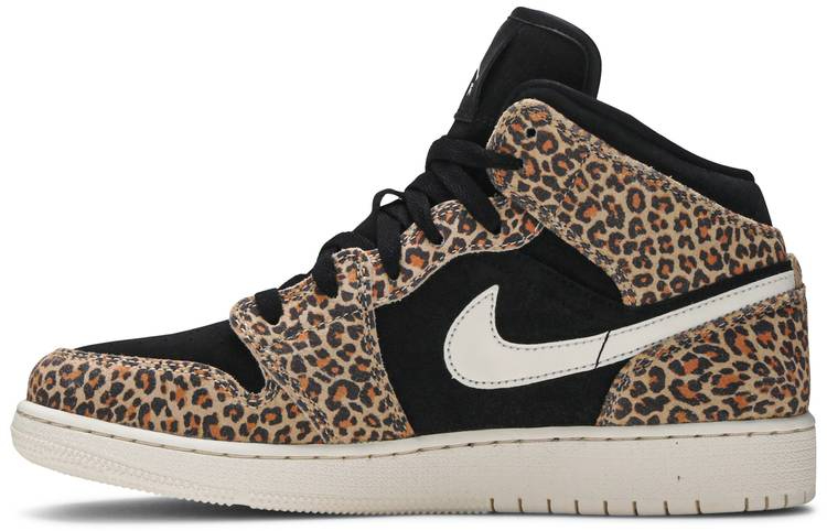 Best Replica Air Jordan 1 Mid SE GS  Leopard  BQ6931-021 - Colareps