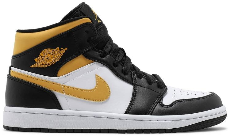 Best Replica Air Jordan 1 Mid  Black University Gold  554724-177 - Colareps