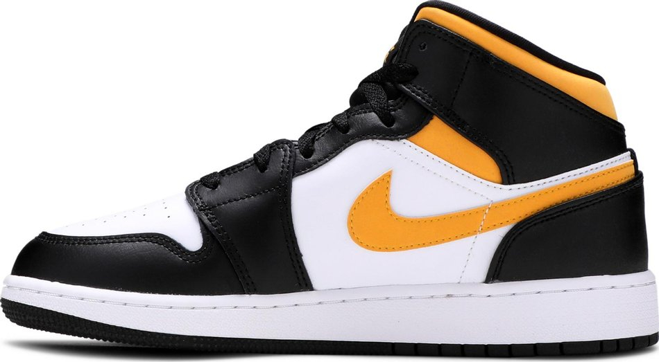 Best Replica Air Jordan 1 Mid GS  Black University Gold  554725-177 - Colareps