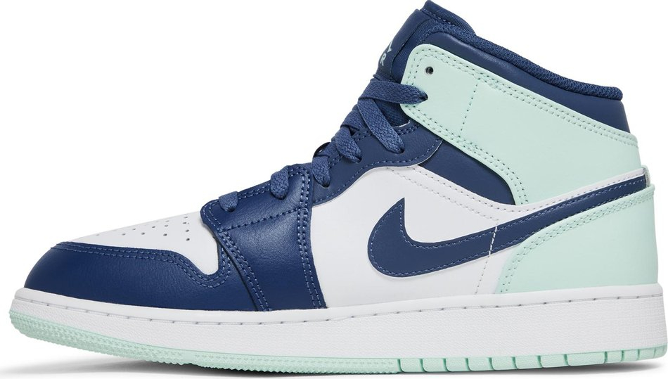 Best Replica Air Jordan 1 Mid GS  Blue Mint  554725-413 - Colareps
