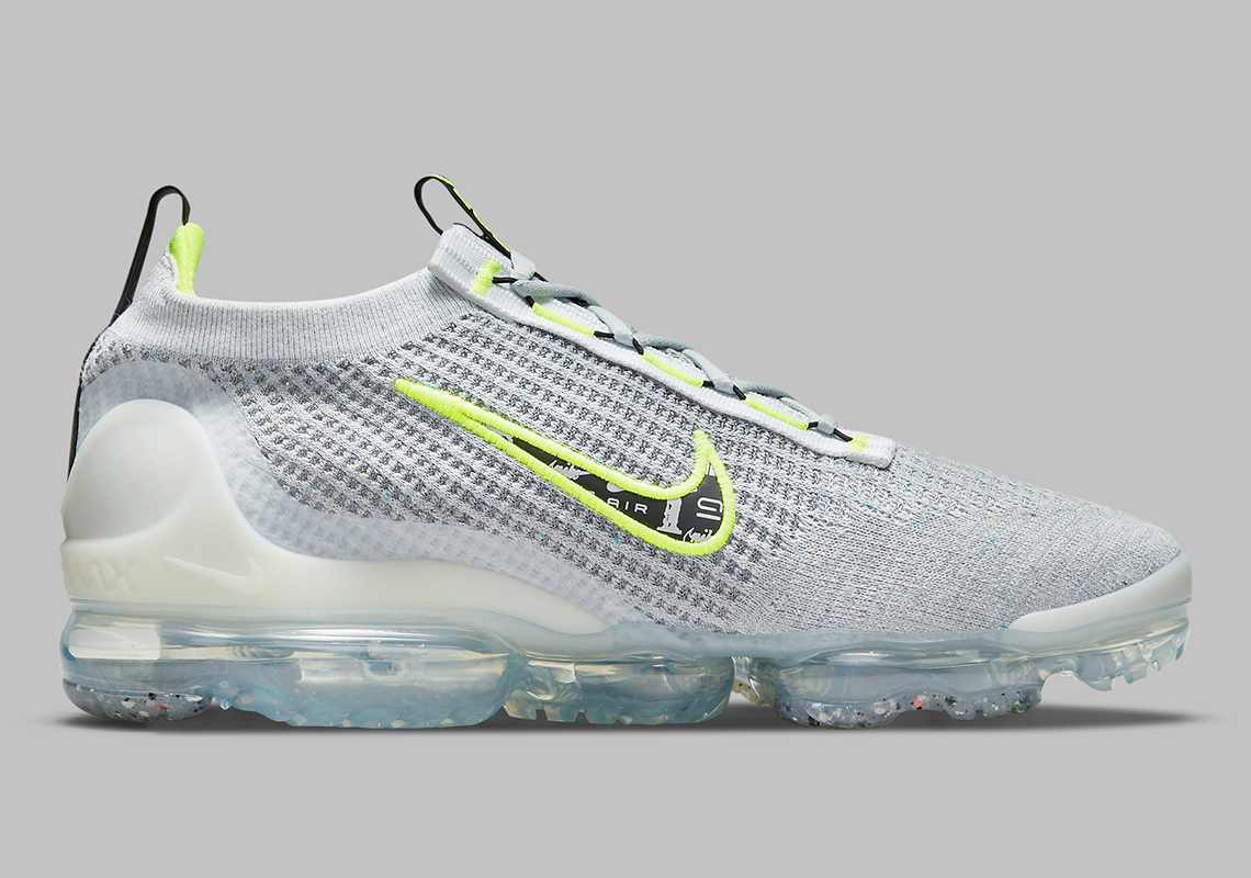 Best Replica Air Vapormax 2021 Flyknit  Logo Pack-Wolf Grey Volt  DB1550-005 - Colareps