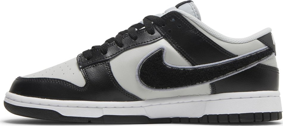 Best Replica Dunk Low  Chenille Swoosh   Black Grey Fog  DQ7683-001 - Colareps