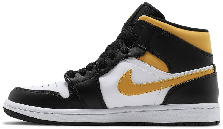 Best Replica Air Jordan 1 Mid  Black University Gold  554724-177 - Colareps