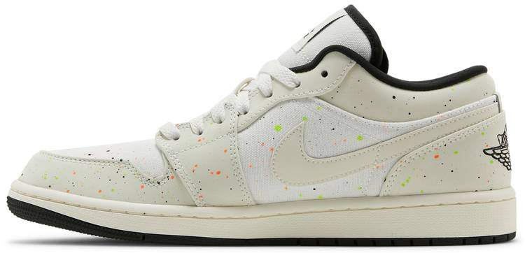 Best Replica Air Jordan 1 Low  Brushstroke Swoosh-Paint Splatter  DM3528-100 - Colareps