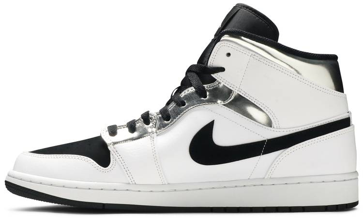 Best Replica Air Jordan 1 Mid  White Silver  554724-121 - Colareps