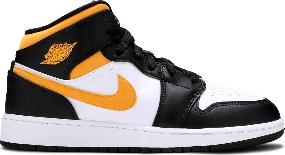 Best Replica Air Jordan 1 Mid GS  Black University Gold  554725-177 - Colareps