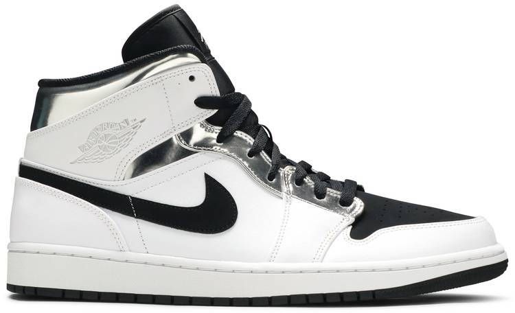 Best Replica Air Jordan 1 Mid  White Silver  554724-121 - Colareps