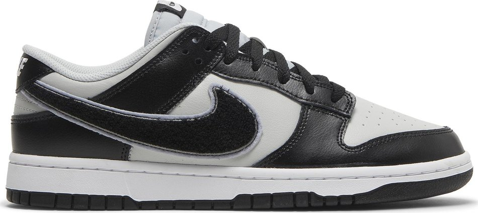 Best Replica Dunk Low  Chenille Swoosh   Black Grey Fog  DQ7683-001 - Colareps
